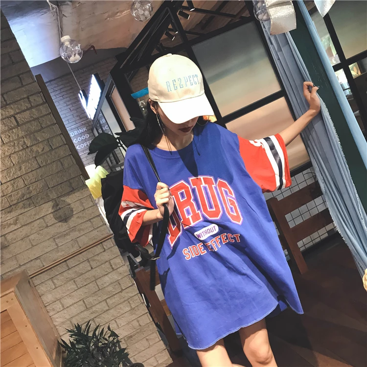 Модная ночнушка больших размеров, d, женская летняя одежда, BF Wind Harajuku, платье для сна, Хлопковая пижама с буквенным принтом для молодых девушек