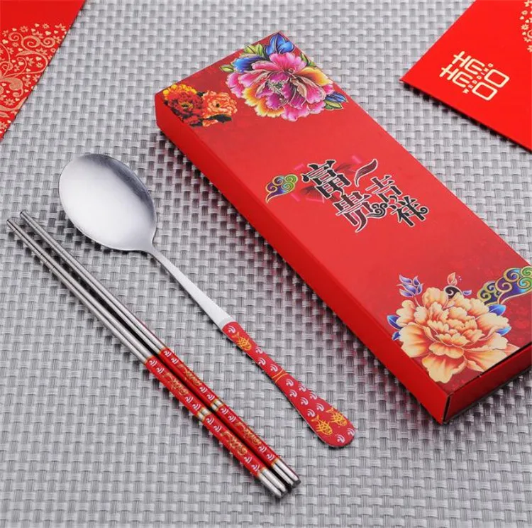100-pcs-lot-Stainless-Steel-Dinnerware-Double-Happiness-Red-Color-Spoons-Chopstick-Sets-Wedding-Party-Gifts (2)