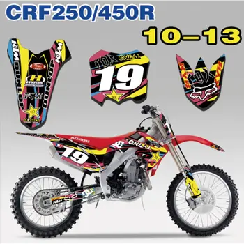 

New Full Graphics Decals Stickers Custom Number Name Glossy Bright Stickers Waterproof for 2010-2013 HONDA CRF250 CRF450