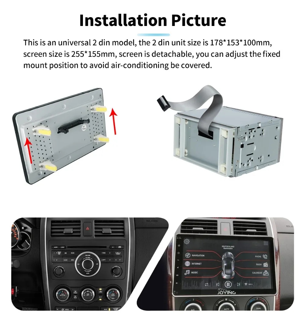 Top Android 8.1 car radio head unit  universal 2din 10.1 2GB Octa Core HD Screen GPS dsp navigation audio Media Player Tape recorder 11