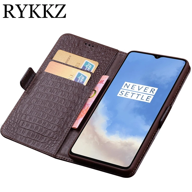 Роскошный кошелек RYKKZ для Oneplus 7T Pro чехол подставка из натуральной кожи книжка
