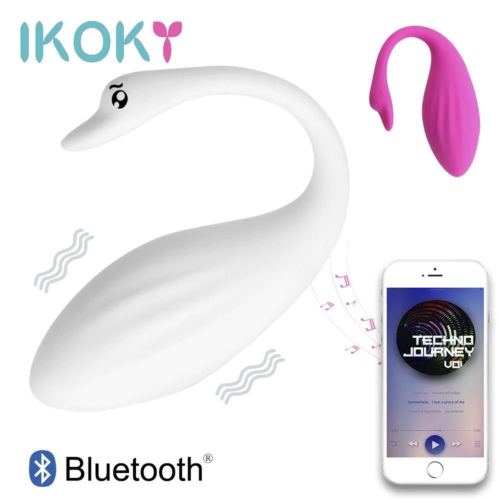 IKOKY Vibrating Vagina Egg G-spot Vibrator Swan Shape Sex Toys for Women Bluetooth Wireless Remote Control Clit Stimulator | Красота и