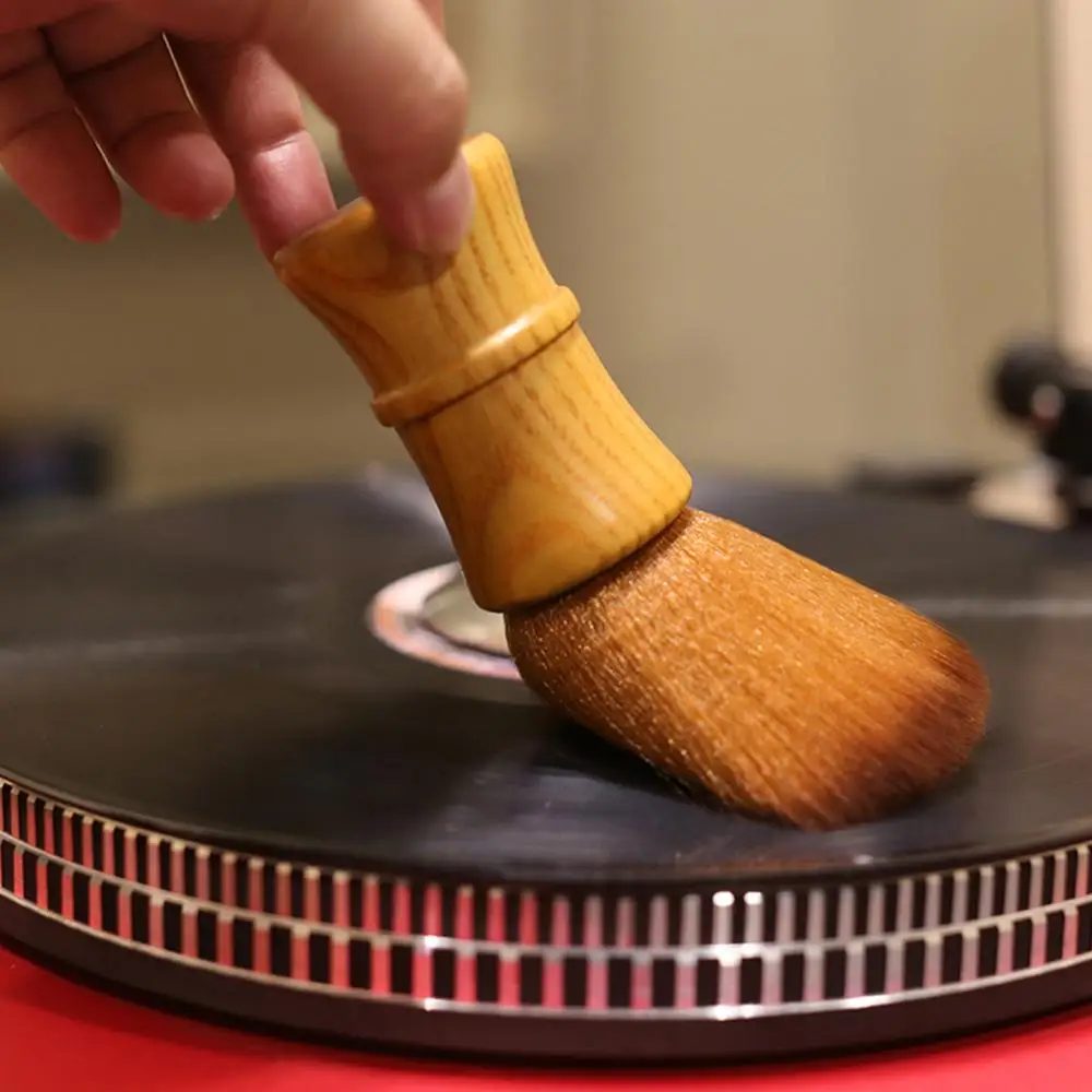 

Wooden Handle Brush Turntable Vinyl Record LP Cleaning Anti-Static Brush Cleaner T8DA