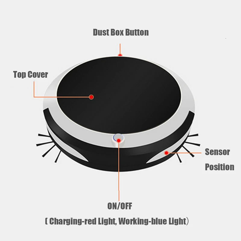 Электрический пылесос с подзарядкой от USB, автоматический интеллектуальный робот для уборки, 1800 мА/ч, бытовой пылесос, подметальный робот