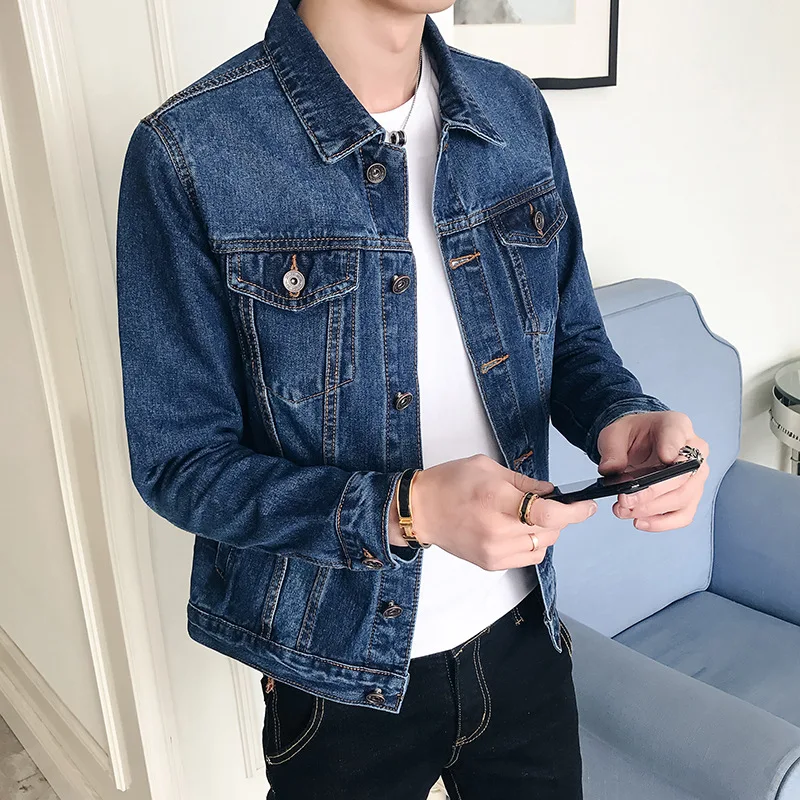

2018 Spring And Autumn New Style Korean-style Fashion Jacket Slim Fit Casual Handsome Men Solid Color Pocket Decoration Jacket