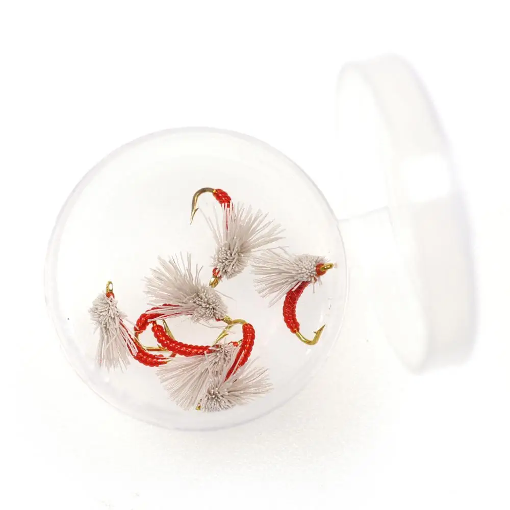 Bimoo 6 шт./партия#16 Serendipity Nymph Emerger Летающая форель Panfish лосось рыболовные наживки оранжевый красный Мидж Nymph