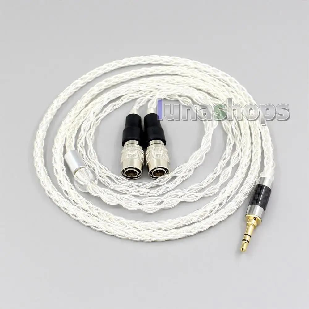 LN006454 99 Pure Silver 8 Core 2 5mm 4 4mm 3 5mm XLR Headphone Earphone Cable For Mr Speakers Ether Alpha Dog Prime