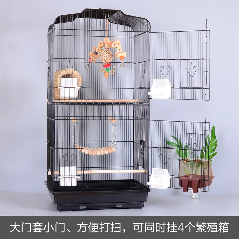 

Luxury Parrot Cage Tiger Skin Xuanfeng Peony Bird Cage Large Breeding Cage Oversized Double-Layer Villa Style