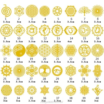 

40pcs Flower Invitation Metal Copper Sticker Energy Tower Paste DIY Jewelry Tool Au06 20 Dropship