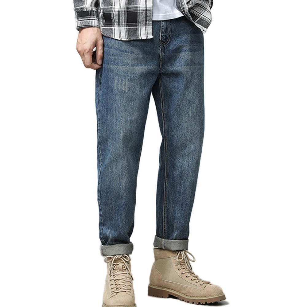 

New Arrival Men's Classic 5-Pockets Relaxed Fit Straight-Leg Jeans Cargo Style High Street Fashion Casual Denim Jeans Loose