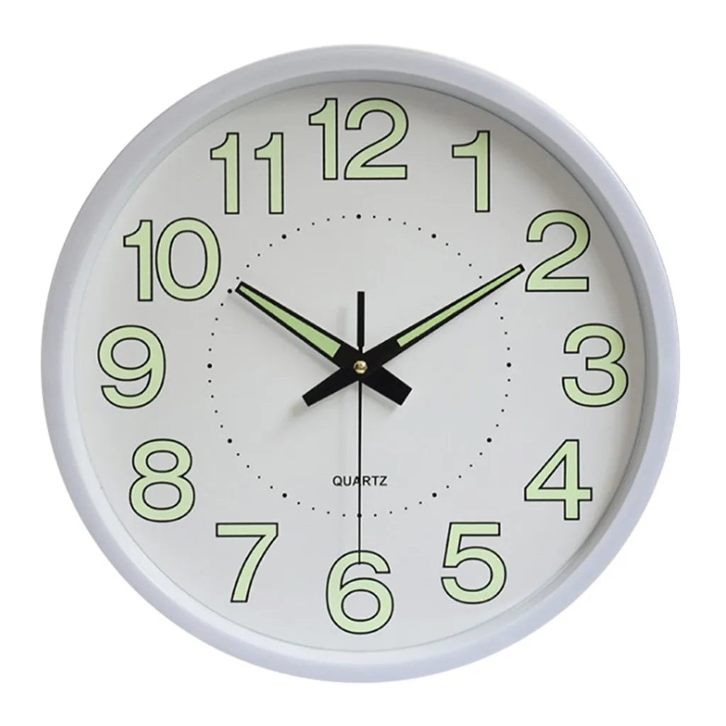 12 inch Glow Dark Wall Clock watch Silent Quartz Luminous Wall Classic Night Clocks Living Room Quartz Needle Europe horloge