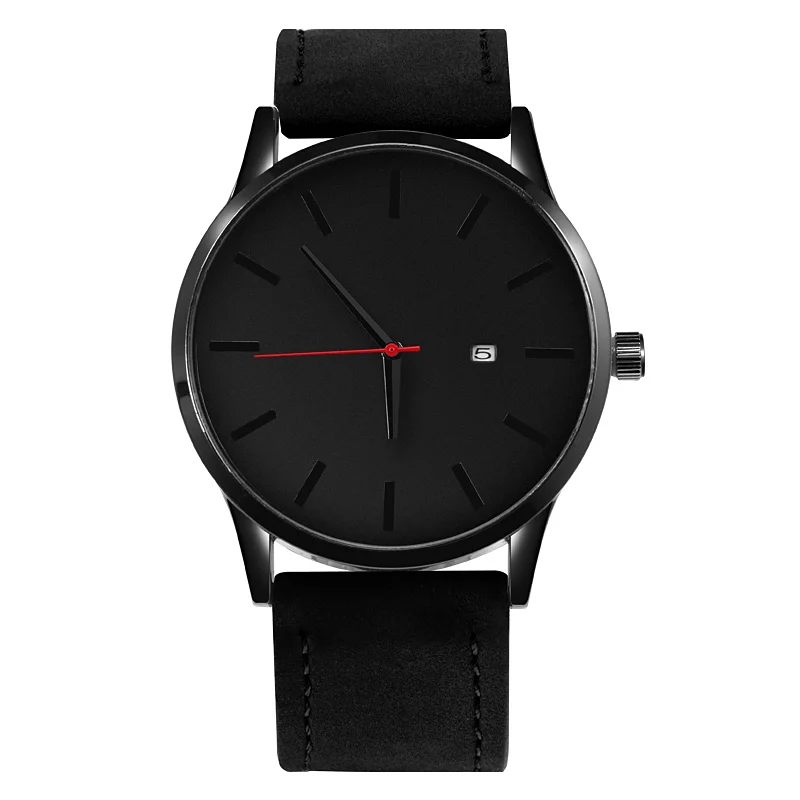 Men's Fashion Leather Quartz Watch - Casual Sports Wristwatch
