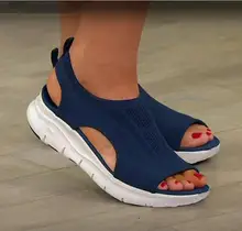 

Women Summer Mesh Casual Sandals Ladies Wedges Outdoor Shallow Platform Shoes Female Slip-On Light Comfort Shoes Plus Size