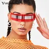 Fashion Siamese Futuristic Wrap Around Monob Costume Sunglasses Luxury Brand Designer Mask Novelty Glasses Purple Blue Goggle ► Photo 2/6