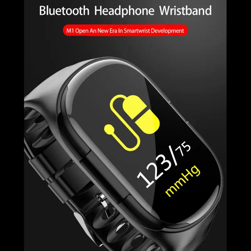 1 Набор смарт-часов TWS Bluetooth 5,0 беспроводные наушники монитор сердечного ритма браслет