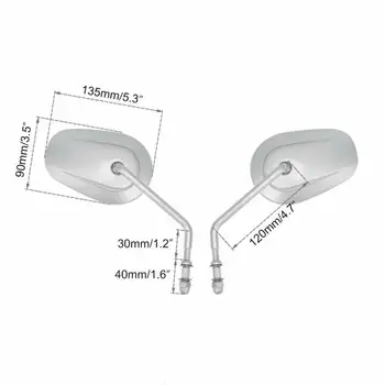 

1 Pair Rearview mirror Chrome Motorcycle Left+right Accessories Parts New