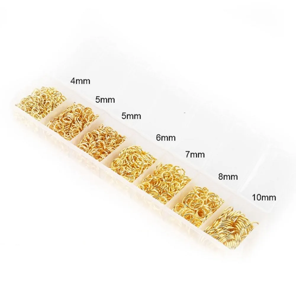 1800pcs/box 4 5 6 7 8 10mm mix size Open Jump Rings metal color Split Connectors For Jewelry Finding Making Earrings Accessories