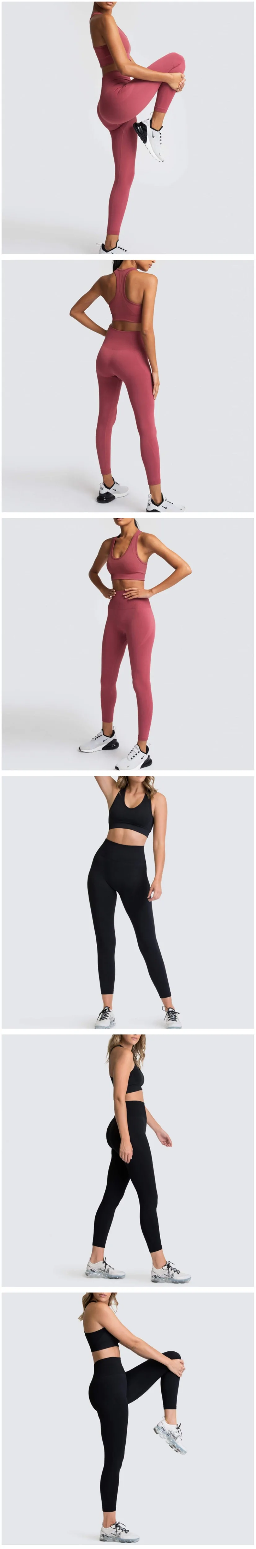 2021 Women's Yoga Set Seamless Sportswear 2-Piece Gym Yoga Clothes Sports Bra + Leggings Running Wear Skinny Sports Set Suits L