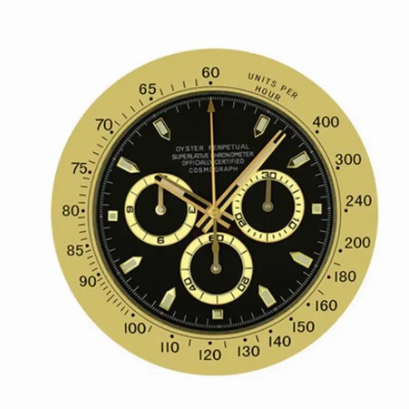 

Golden Metal Art Watch Clock Luminous Top Quality Watch Home Decor Wall Clocks with Corresponding Logos Cosmograph Series