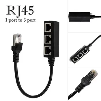 

1PCS LAN Ethernet Network RJ45 Connector Splitter Adapter Cable Networking Extension 1 Male to 3 Female Port LAN Network Plug