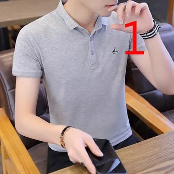 

Ice silk t-shirt men's short-sleeved silk 2019 summer new Korean version of the self-cultivation trend handsome slippery 6995