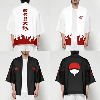 

Naruto Akatsuki Red Cloud Kimono Cosplay Women Men Seven-point Sleeve Halloween Uchiha Itachi Costume Jacket