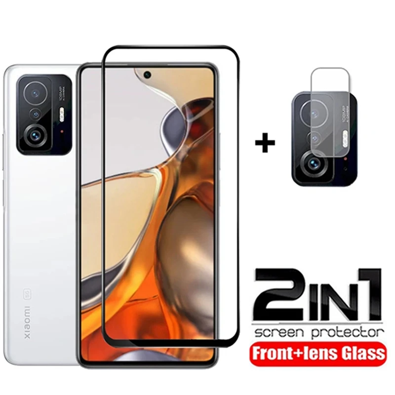 phone glass protector 2in1 Tempered Glass For Xiaomi 11T 11T Pro Glass Screen Protector Camera Lens Film for xiaomi 11 t 11t pro Protective Glass phone tempered glass