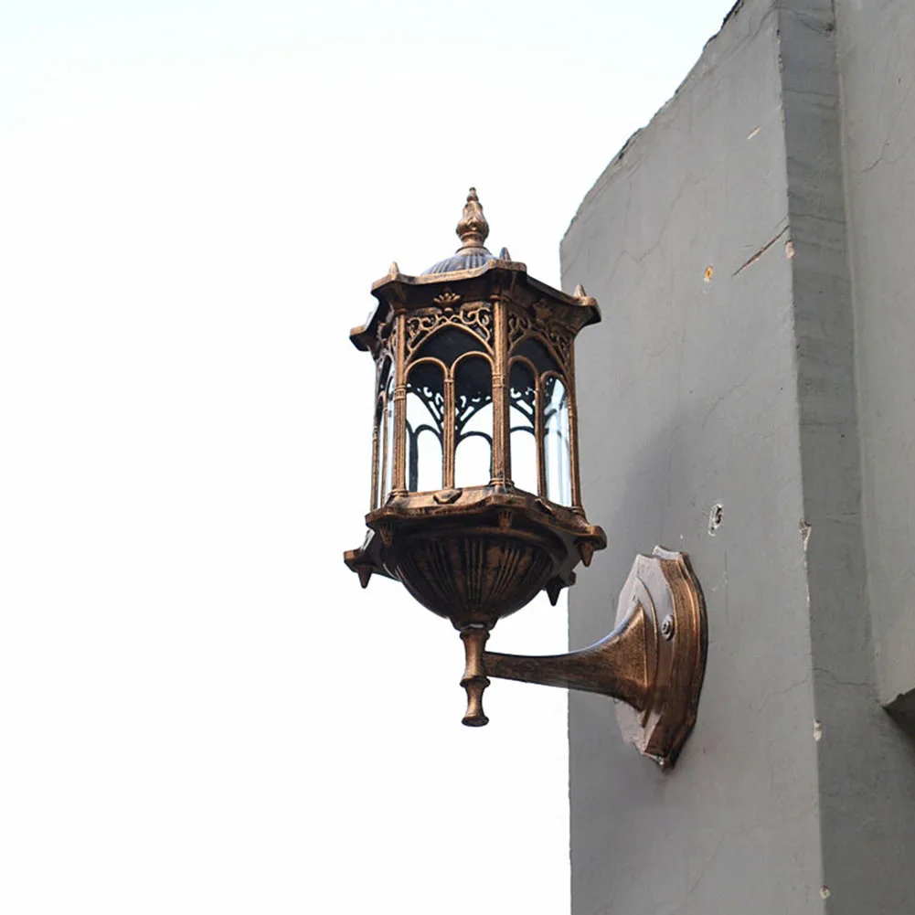 E27 Патио Открытый водонепроницаемый крыльцо Светильник домашний декор балкон фонарь бра Винтаж забор двор светодиодный антикварный настенный светильник сад