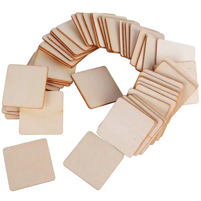 

50 diy square decorative wood slices