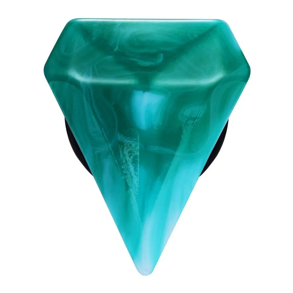 Green-White Новинка, 2 шт./партия, натуральный камень, пробка для уха, тоннель, серьги, носилки, расширитель, кошачий стиль, пробка для пирсинга, ювелирные изделия для тела, подарок на фестиваль - Окраска металла: Green-White