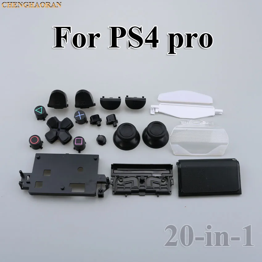 1 комплект Замена Полный корпус и кнопки мод комплект для jds 040 JDM 040 DualShock 4 playstation 4 PS4 Pro контроллер корпус крышка - Цвет: Black buttons kit