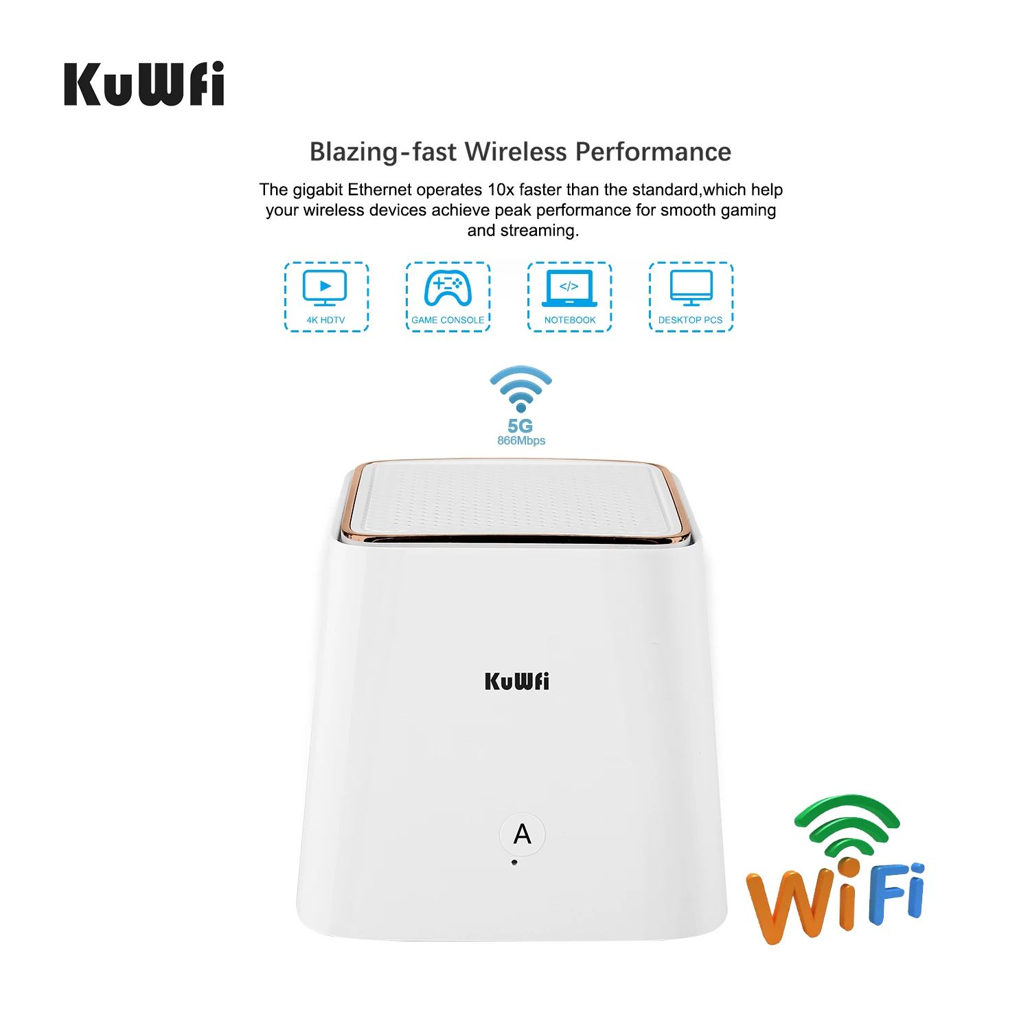 KuWFi Lưới WiFi Router 2.4G 5G AC1200 Kép Cả Nhà Lưới Hệ Thống WiFi Không Dây Cầu Repeater WiFi nhiều Vùng Phủ Sóng