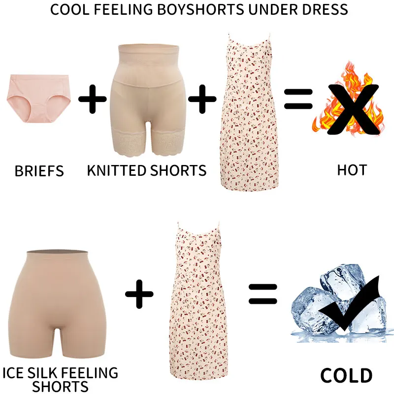 Women Safety Shorts Seamless Invisible Crotch Underwear Brief Stretchy Bodyshort