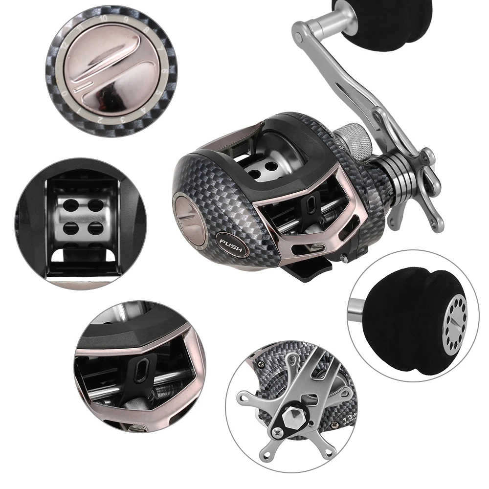 

Baitcasting Fishing Reels 13+1BB 6.3:1 Bait Casting Fishing Reels Carp Fishing Baitcast Reel Tackle
