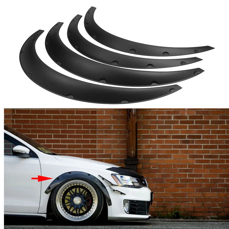 

New 4pcs Car SUV Polyurethane Body Wheel Eyebrow Fender Flares Flexible Durable Universal Wheel Eyebrow
