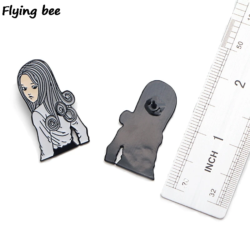 Flyingbee Junji Ito булавка брошь и булавка Женская мода эмаль шпильки значки значок на лацкан веселый рюкзак значки шляпные булавки ювелирные изделия X0456