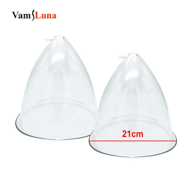 VamsLuna 21 cm Size Colombien Lifting Buttock Sucker Vacuum Stimulator Cups Breast​ Enlargement Pump Cupping Accessories 1 pair 21cm cups