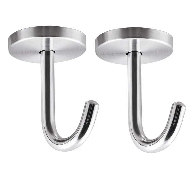 

2pcs Multi-purpose Stainless Steel Overhead Hooks Cabinet Bottom Hooks Mosquito Net Ceiling Hooks New