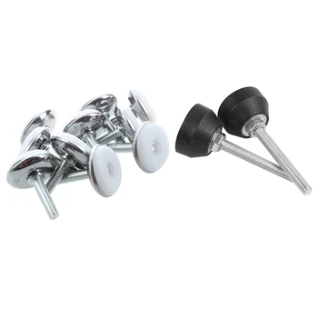 

HOT 10 Pcs M6 X 25mm Plastic Base Leveller & 2 Pcs Screw on Adjustable Desk Leveling Foot Furniture Glide M8X60mm