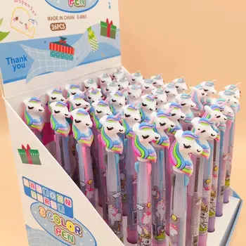 

100Pcs 3 in 1 Kids Cartoon Pens Supply Office Point Ballpoint Ball Pen School Unicorn Promotional Gift