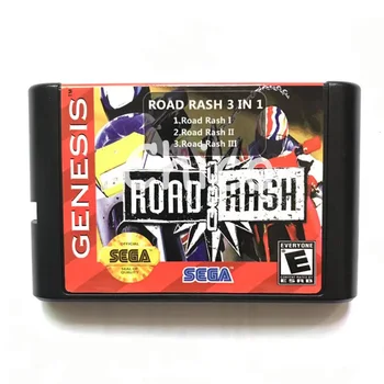 

3 in 1 Road Rash 1 2 3 Save Progress 16 Bit Game Card for Sega Mega Drive for Sega Genesis