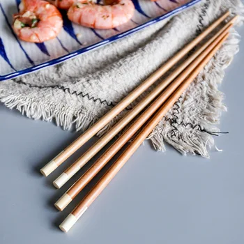 

2pairs Handmade Bamboo Japanese Natural Wood Chopsticks Set Value Gift Sushi Chinese Style