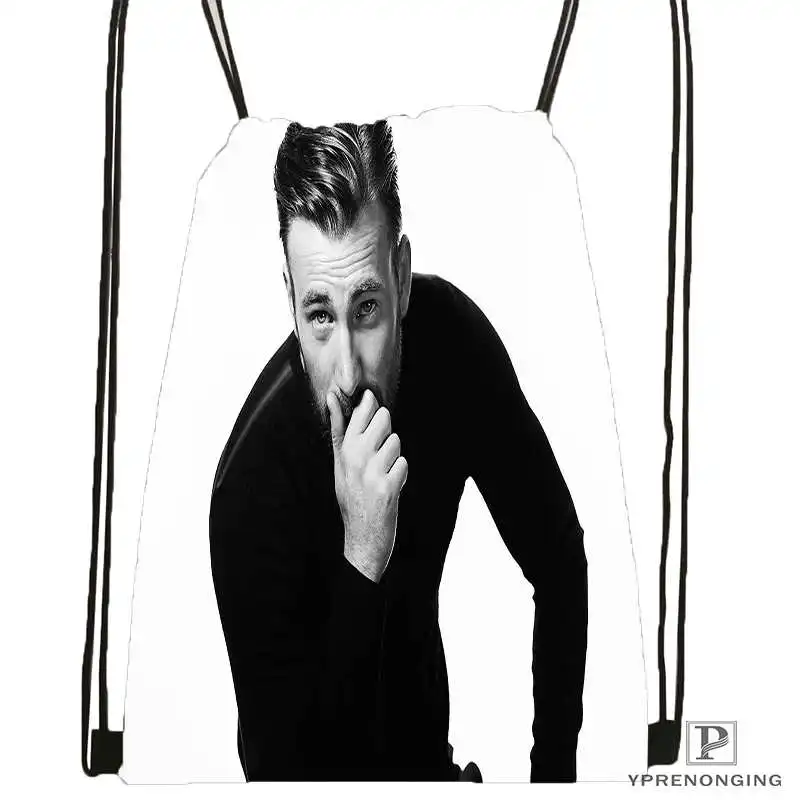 Изготовленный На Заказ chris_evans_actor_guy_ DrawstringBackpackBagforMan женский милый рюкзак детский Ранец(черная спинка) 31x40 см#20180611-03-163 - Цвет: Drawstring Backpack