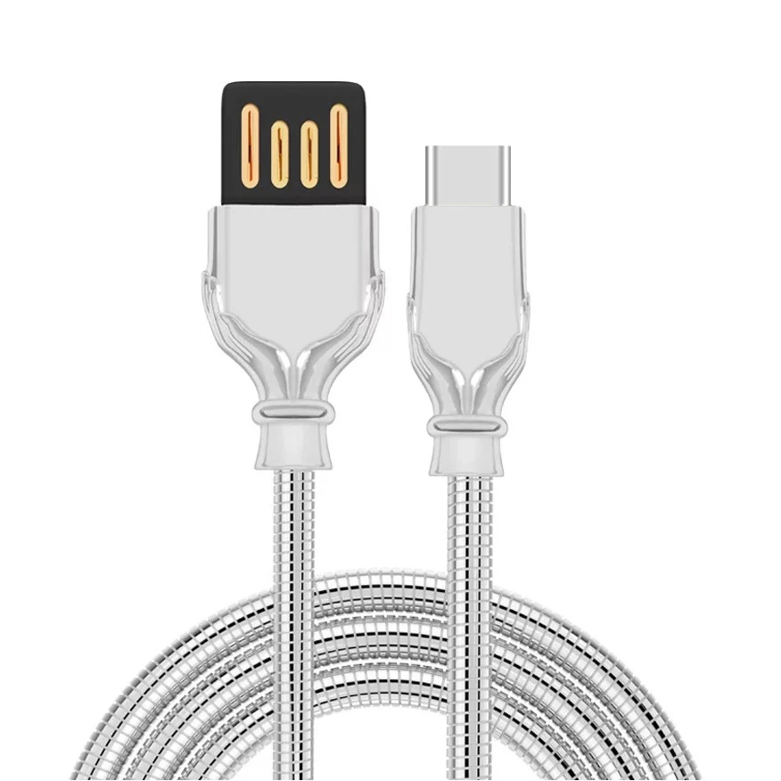 Yianerm металлический Тип C зарядный защитный кабель Быстрая зарядка USB C умный кабель для передачи данных мобильный кабель type-c для huawei P20 P30 Xiaomi - Цвет: Silver