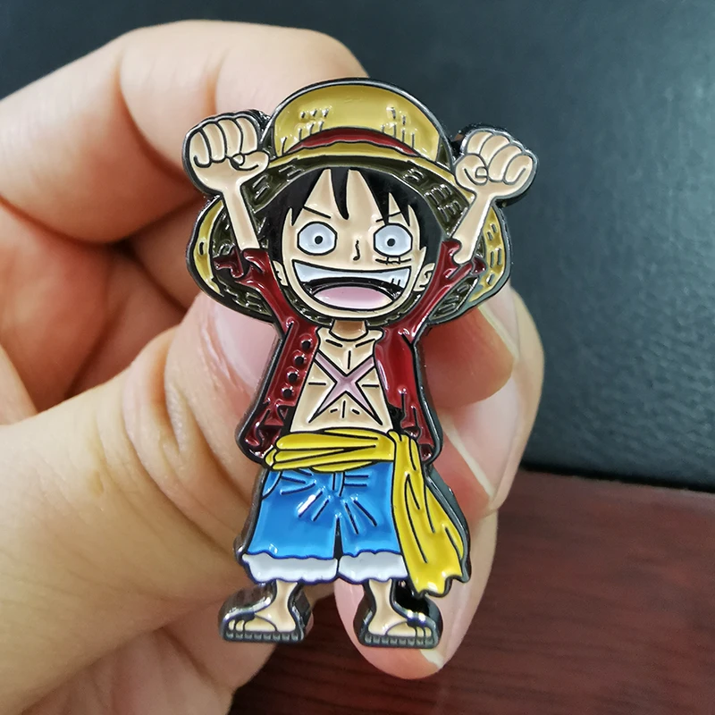 Monkey D Luffy Badge pirate warrior enamel Pin Japanese Monga inspired Jewelry