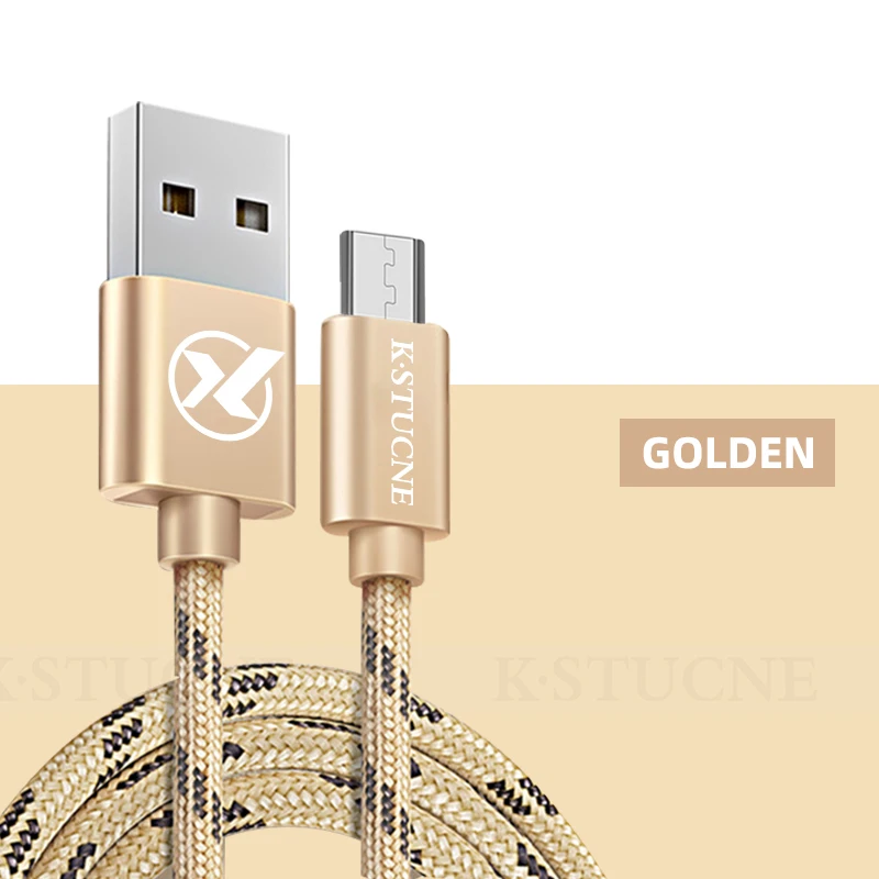 Кабель Micro USB для Xiaomi Redmi Note 5 4, кабель для быстрой зарядки, USB для samsung Galaxy S6 S7, huawei Andriod, кабели для телефонов Microusb - Цвет: Золотой