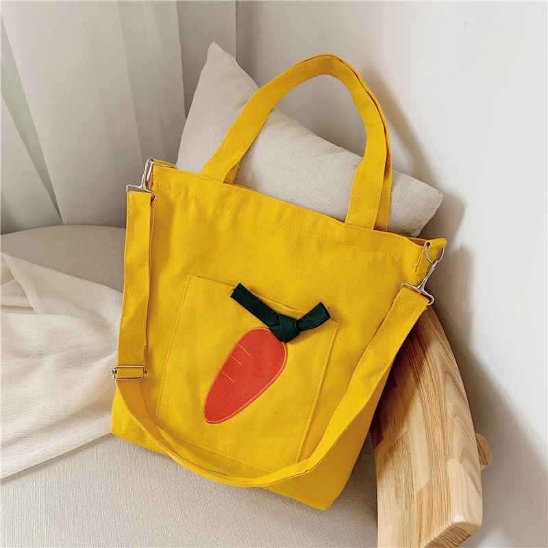 

New Style Korean-style Bag WOMEN'S Shoulder Bag Hand Oblique Bag STUDENT'S Backpack Embroidery Hipster Canvas Bag