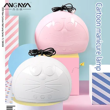 

ANGNYA New Cute Jingle Cat LED Nail Phototherapy Lamp 45W UV Gel Polish Induction Dryer Manicure Lamps USB Charger Nail Art Lamp
