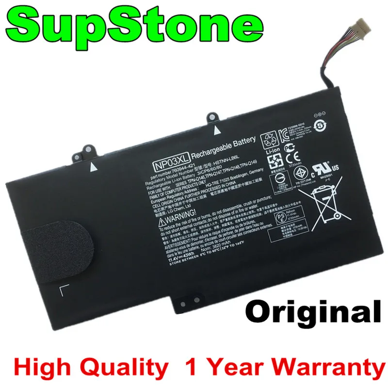 SupStone NP03XL HSTNN-LB6L 760944-421 Батарея для hp павильон X360 13-A010DX 15-U010DX TPN-Q146 TPN-Q147 TPN-Q148 Q149