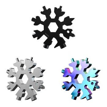 

Multifunctional Portable Screwdriver Snowflake Wrench Card Tool Home 18-in-1 Bottle Opener Keychains Cycling Outdoor Accessories